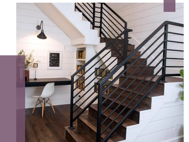 Перила для лестницы в доме в Челябинске от 7476 руб. — ПРОЛЁТ-Члб