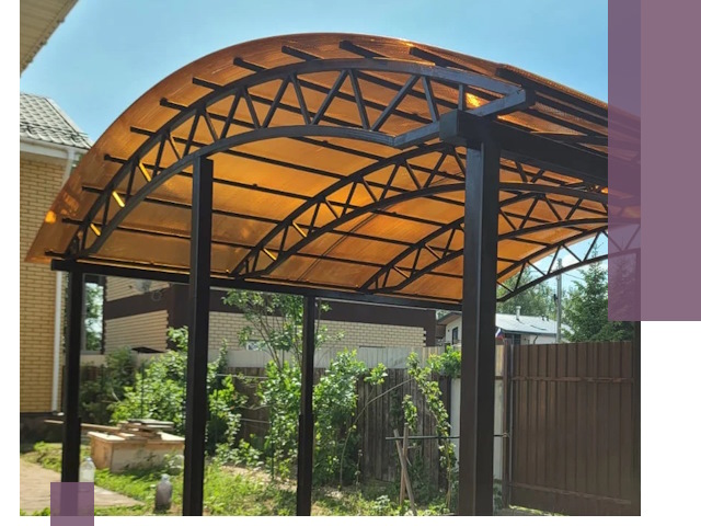 Изготовление навесов под ключ в Челябинске из качественных материалов