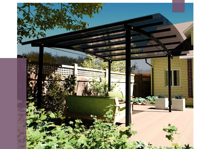 Навесы для террасы в Челябинске от 13148 руб. под ключ | ПРОЛЁТ-Члб