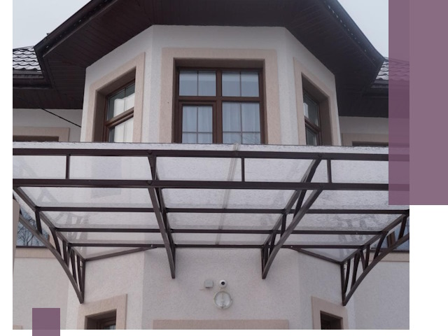 Козырьки из поликарбоната под ключ в Челябинске