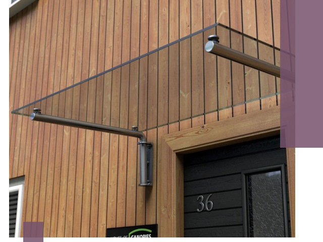 Стеклянные козырьки на входы и фасады в Челябинске