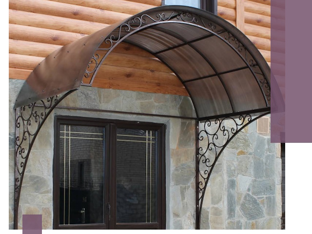 Арочные козырьки под ключ в Челябинске: изготовление и монтаж